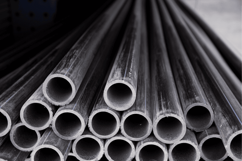 HVAC ductwork components arranged for a custom fabricated installation