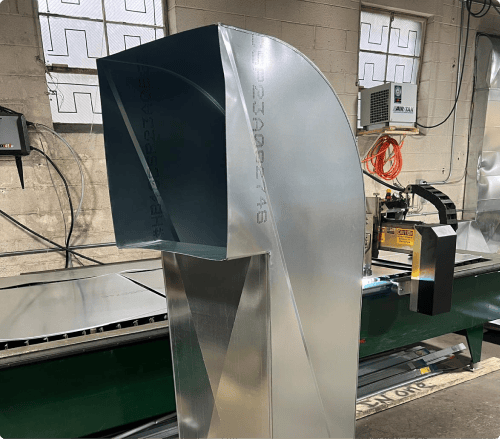 Commercial HVAC duct elbow