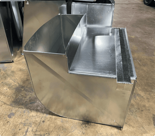 Custom HVAC return air duct elbow